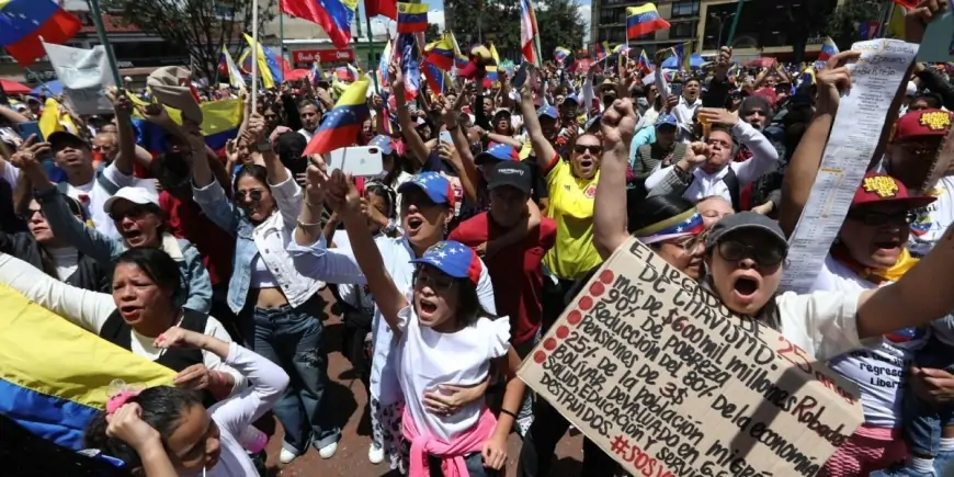 Tensión en la marcha opositora en Venezuela